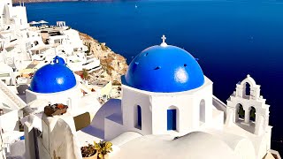 Oia Santorini Greece Walking Tour Spectacular Sunset Time Lapse 4K [upl. by Wall994]