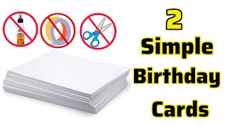 2 Easy amp Beautiful white paper Handmade Happy Birthday Greeting Card making 2024  DIY Birthday Card [upl. by Anirbac]