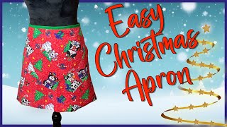 Easy Christmas Apron  The Sewing Room Channel [upl. by Nnylyram959]