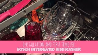 Installing and first time use of BOSCH integrated dishwasher [upl. by Elpmid1]