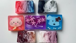 Cutting soft glycerin soap swirl soap [upl. by Etnomed217]