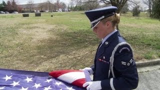 Honor Guard Team Demonstrate Proper Flag Folding Techniques [upl. by Inaflahk]