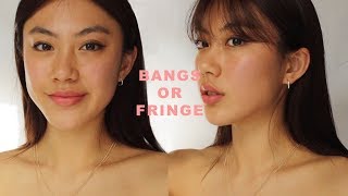 HOW I CUT FRINGE  BANGS  Haley Kim [upl. by Ib]