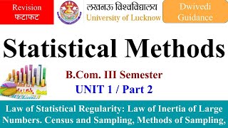 2 Statistical Methods statistical methods for b com lucknow university notes statistics census [upl. by Cassey473]