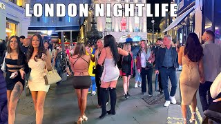 🇬🇧London City Nightlife Busy Night in SOHO Central London August 2023 London Night Walk 4K HDR [upl. by Irallih959]