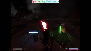 Kylo Ren VS Rey And Finn And Luke In A Star Wars Jedi Knight Jedi Academy Mod Lightsaber Duel [upl. by Sito]