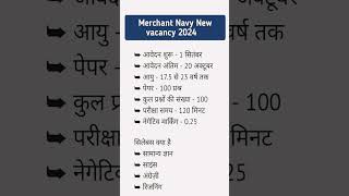 Merchant Navy New vacancy 2024  Merchant Navy syllabus 2024  Merchant Navy Exam pattern 2024 [upl. by Spohr]