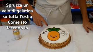 Come mettere la cialda in ostia sulla torta [upl. by Richarda]