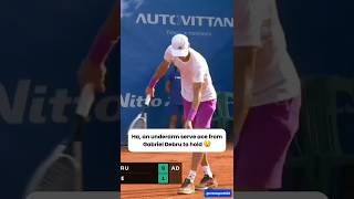 Ha an underarm serve ace from Gabriel Debru to hold 😲 shorts tennis atpchallenger [upl. by Auqinihs]