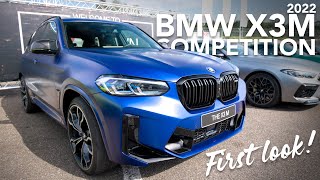 2022 BMW X3 M Competition 510 hp  Marina Bay Blue  exterior walkaround 4K [upl. by Aimac]