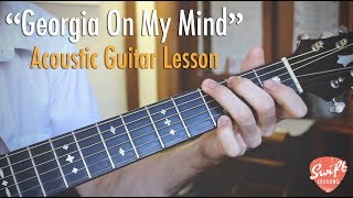 Ray Charles  Georgia on my Mind  Guitar Lesson [upl. by Cocks]