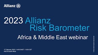 Allianz Risk Barometer 2023 Webinar  Africa amp Middle East [upl. by Suolekcin]