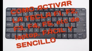 COMO ACTIVAR LA TECLA F1 F2 F3 F4 F5 etc de laptop FÁCIL Y SENCILLO [upl. by Winter]