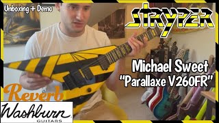 Michael Sweet Stryper Washburn Parallaxe V260FR Electric V  Unboxing amp Demo [upl. by Anaeda]