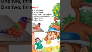 123MONKEY IN THE MANGO TREE  One Two  Three  rhymes for kids shorts trending viral english [upl. by Nannek]