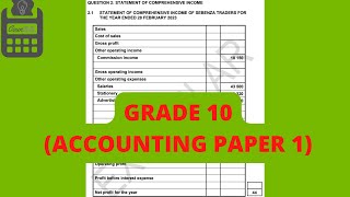 Grade 10Statement of Comprehensive Income Income Statement  Paper 1 [upl. by Lilac]