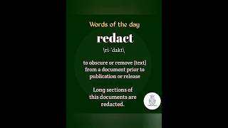 Words of the day quotRedactquot englishplanet786 viralvideo video viralreels viralshorts shortvideo [upl. by Ecinahc646]