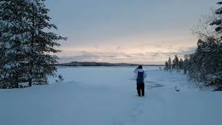 Frozen Lake in Ivalo Finland 🇫🇮 [upl. by Rabbaj]