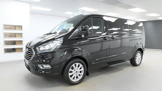 Ford Tourneo Custom 310 20 Titanium Edition Metallic Agate Black 9 Seater  YF68 MR0  VanStar [upl. by Renrag]