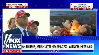 Trump watches SpaceX launch with Elon Musk [upl. by Archibaldo]