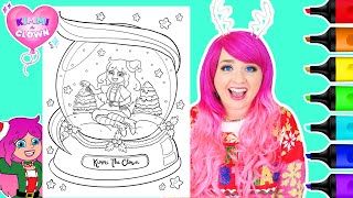 Coloring Kimmi The Clown Christmas Coloring Book  Snow Globe Coloring Page  Ohuhu Art Markers [upl. by Aitahs]