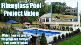 Fiberglass Pool Construction Start to Finish Ultimate 30 Sapphire Blue Westchester Somers NY [upl. by Znerol578]