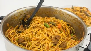 How To Make Jollof Spagetti  Chef Lolas Kitchen [upl. by Ardnahc900]