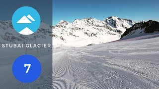 Blue 7  Stubai Glacier Austria  Piste View [upl. by Ardnuhsal]