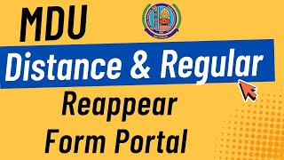 Mdu Distance Reappear form Portal  Mdu Distance Online Reappear form  Mdu Regular Reappear Portal [upl. by Lief]