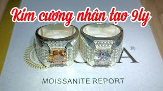 Moissanite 9ly trắng và vàng rất đẹp 😍 1500k 1650k 1 chiếc nhẫn bạc có giấy chứng thư GRA freeship [upl. by Yenffit]