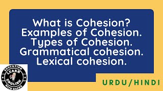 Cohesion and Cohesive DevicesTypes of CohesionGrammaticalampLexical Cohesion readingskillscohesion [upl. by Buehler]