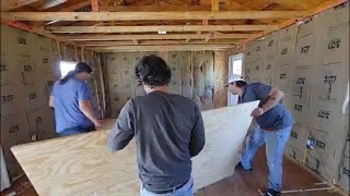 Reinforcing Floors With Plywood To Make A Shed Into A Tiny Home 2 [upl. by Bianka]