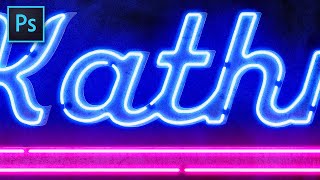 Neon Sign Text Effect  Photoshop Tutorial with Free Textures [upl. by Aiket992]