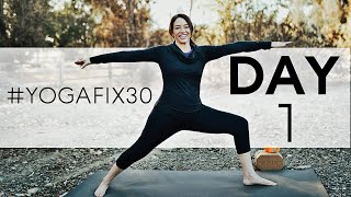 15 Minute Yoga Flow Vinyasa Beginners amp Intermediate Yoga Fix 30  Day 1  Fightmaster Yoga Videos [upl. by Telocin]