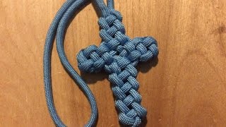 Paracord Cross Vertical Crown Knot or Double Crown Sinnet [upl. by Alethia165]