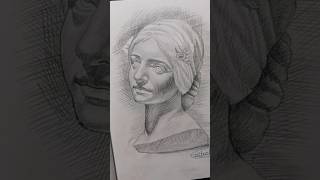 cross hatching technique portrait shorts youtubeshorts art [upl. by Alysoun]