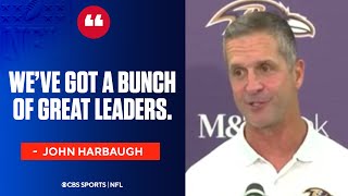 John Harbaugh expresses his gratitude for his teams fight after starting 02  Press Conference [upl. by Eednil]