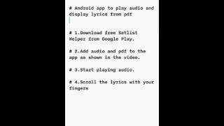 Android audio player to play mp3wavm4aogg files and display indic lyricsstotras from pdf [upl. by Chemash353]