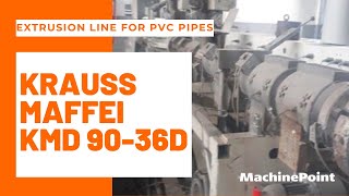 KRAUSS MAFFEI KMD 9036D Extrusion line for PVC pipes  KRAUSS MAFFEI Machines [upl. by Anaila316]