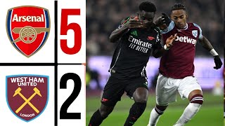 Arsenal Vs West Ham 52 premier league all Goals and Extended Highlights 2025 [upl. by Norraa]