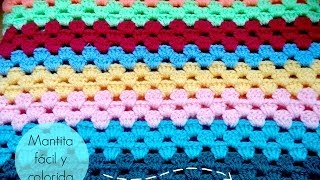 Manta fácil de GANCHILLO  Easy CROCHET blanket TUTORIAL [upl. by Romilda]