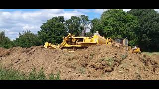 vintage and classic caterpillar dozers track shovel at cat link club 2024 sibbertoft heap top soil [upl. by Everrs]