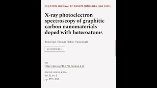 Xray photoelectron spectroscopy of graphitic carbon nanomaterials doped with heteroa  RTCLTV [upl. by Inilam78]