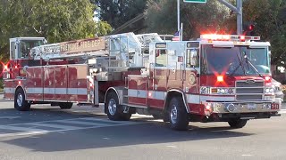 FULL HOUSE RESPONSE Fremont Fire Dept Engine 51 Truck 51 Battalion 6 Responding [upl. by Ahtael]