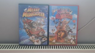 Merry Madagascar and Madly Madagascar UK DVD Unboxing [upl. by Kienan547]