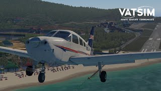 XPlane 11  Piper Archer TX  TNCM ✈ TFFJ ✈ TNCM  Airworthy Designs St Barthélemy  VATSIM [upl. by Lemahs]