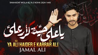 Ya Ali Haider E Karrar Ali  21 Ramzan Noha  Mola Ali Shahadat  Jamal Ali  Imam Ali Noha  2024 [upl. by Lahcim]