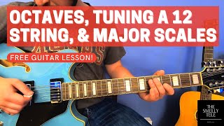 Whats An Octave How To Tune A 12String Guitar amp a bit on Major Scales Free Guitar Lesson [upl. by Oiuqise]