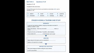 IELTS Listening Section3Stages in doing a tourism case study with answers [upl. by Winer]