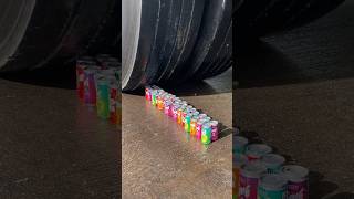 Experiment Truck Vs Kidsmania Soda Can Fizzy Candy [upl. by Ocker]